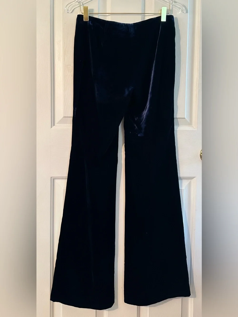 TORY BURCH 2 Vntg Hong Kong Y2K Navy Velvet Embellished Tunic Wide Leg Pants Set